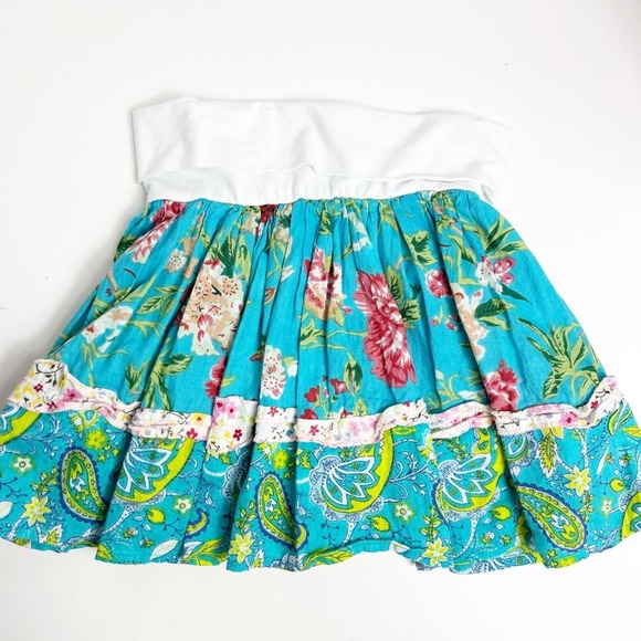 Free Planet Other - Free Planet Floral Turquoise Paisley Skirt Toddler Girls Size 4